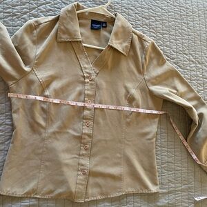 Sonoma Beige Button-Up Blouse